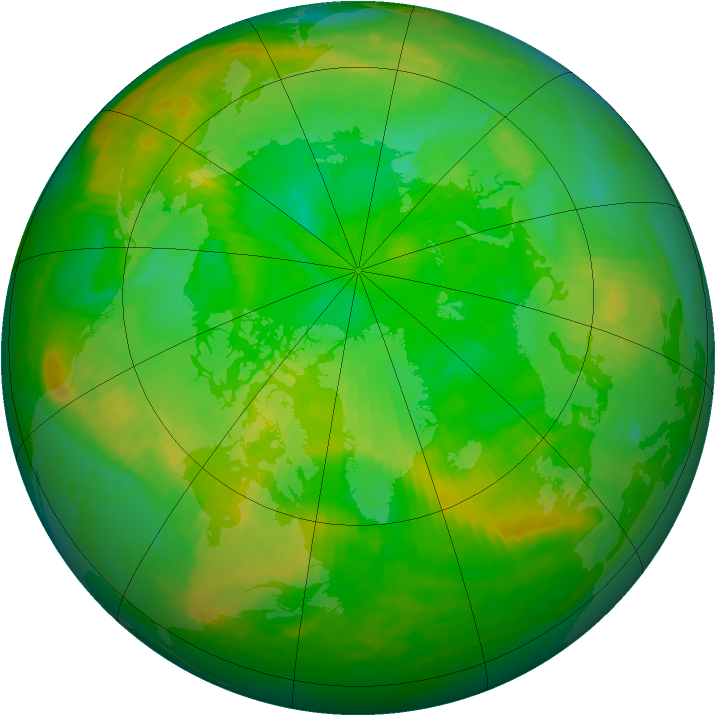 Arctic ozone map for 16 July 1987